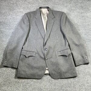 Vintage Circle S Blazer Jacket 44R Gray Smiley Western Cowboy Rodeo Made in USA